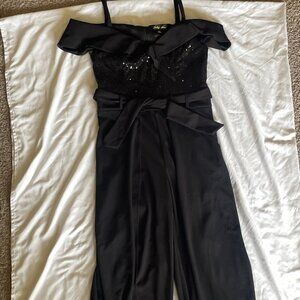 Elegant Black Sequin Jumpsuit – Shelby Mites